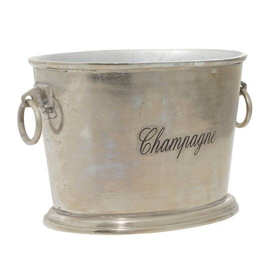 17" Silver Champagne Metal Wine Bottle Holder